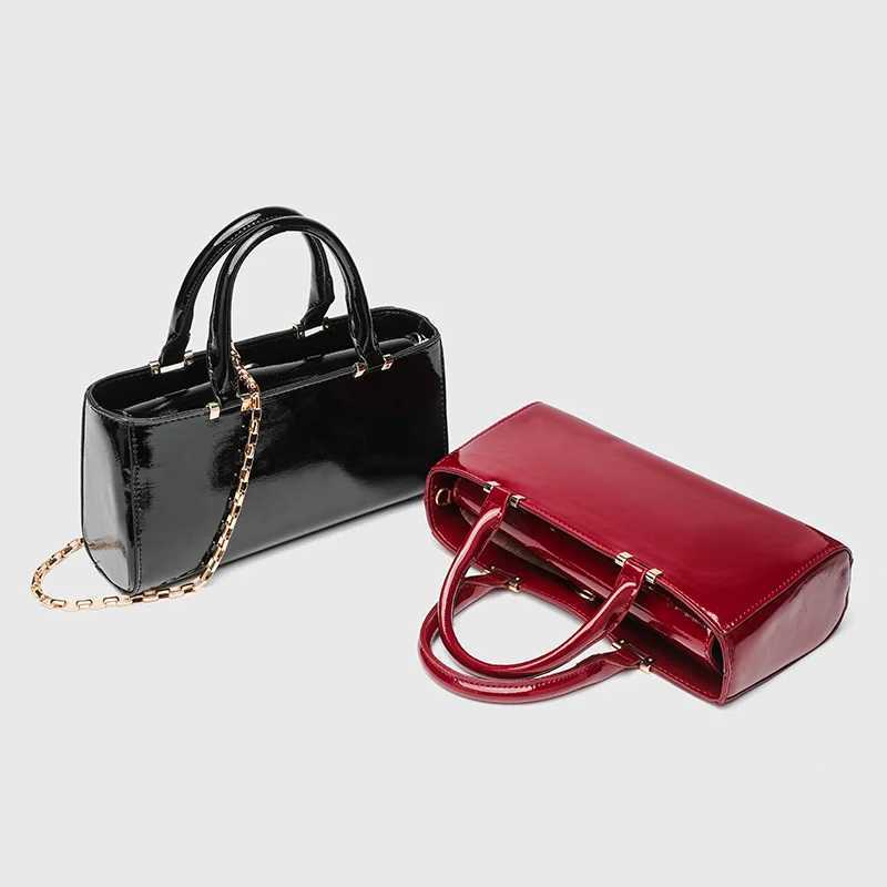 Shoulder Bags Women's Handbag PU Leather Glossy Small Square Bag Premium Messenger Shoulder Bags Trendy Popular Top-Handle Clutches H261016