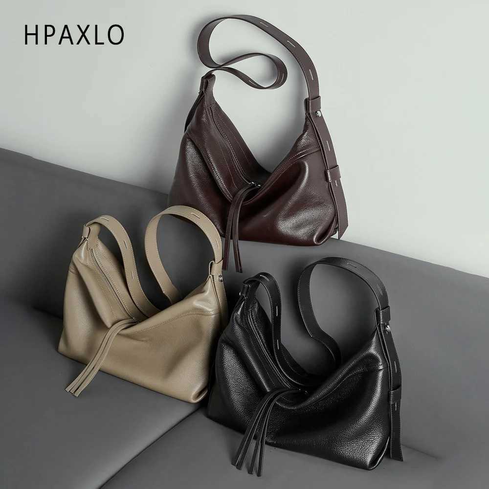 New Winter Womens Top Grain Leather Tote Bag Large Capacity Shoulder Bag Crossbody Purse High End Feel Women's bag Shoulder bag X261016