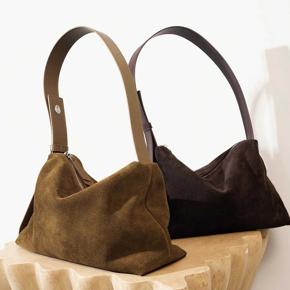 Luxury Designer Tote Bag Hobo Bags Autumn Winter Big Boston Soft Matte Suede Leather Women Handbag Shoulder Crossbody Bag 2025 X261016