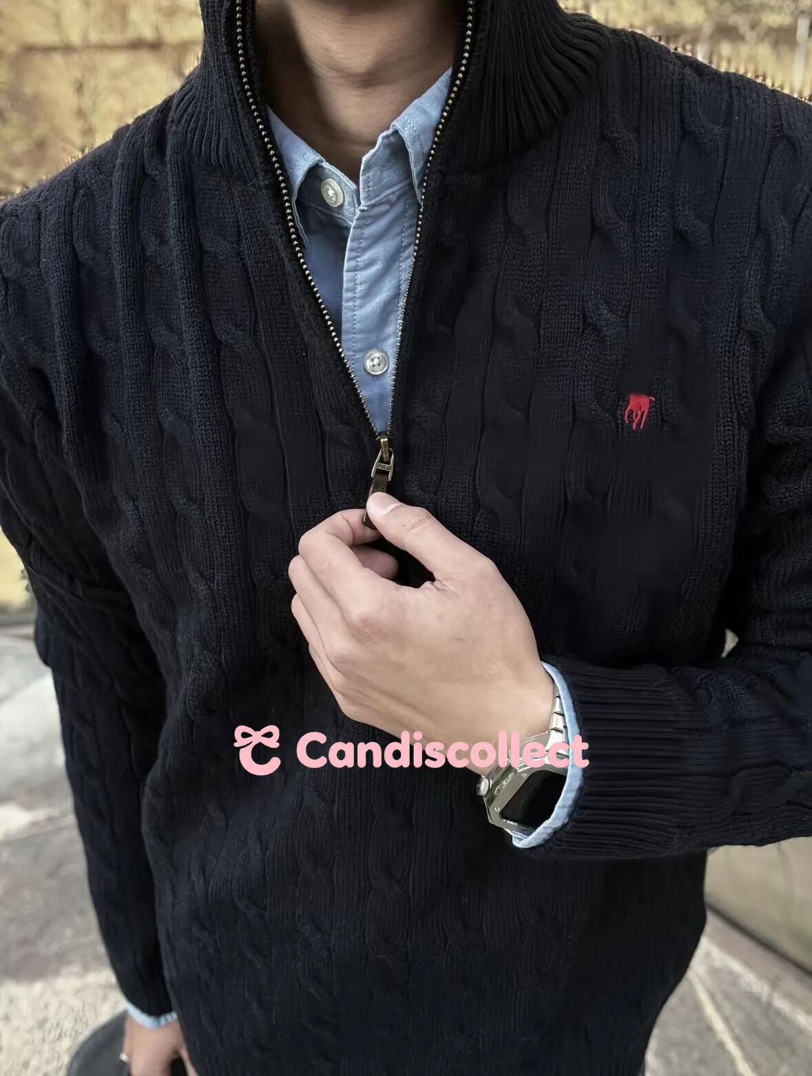 polo Fall And Winter Knitted Sweaters For Men Designer Cable Knit Couple Stand Collar Embroidered Half Zip Womens Sweater Tops Coat polo 74e