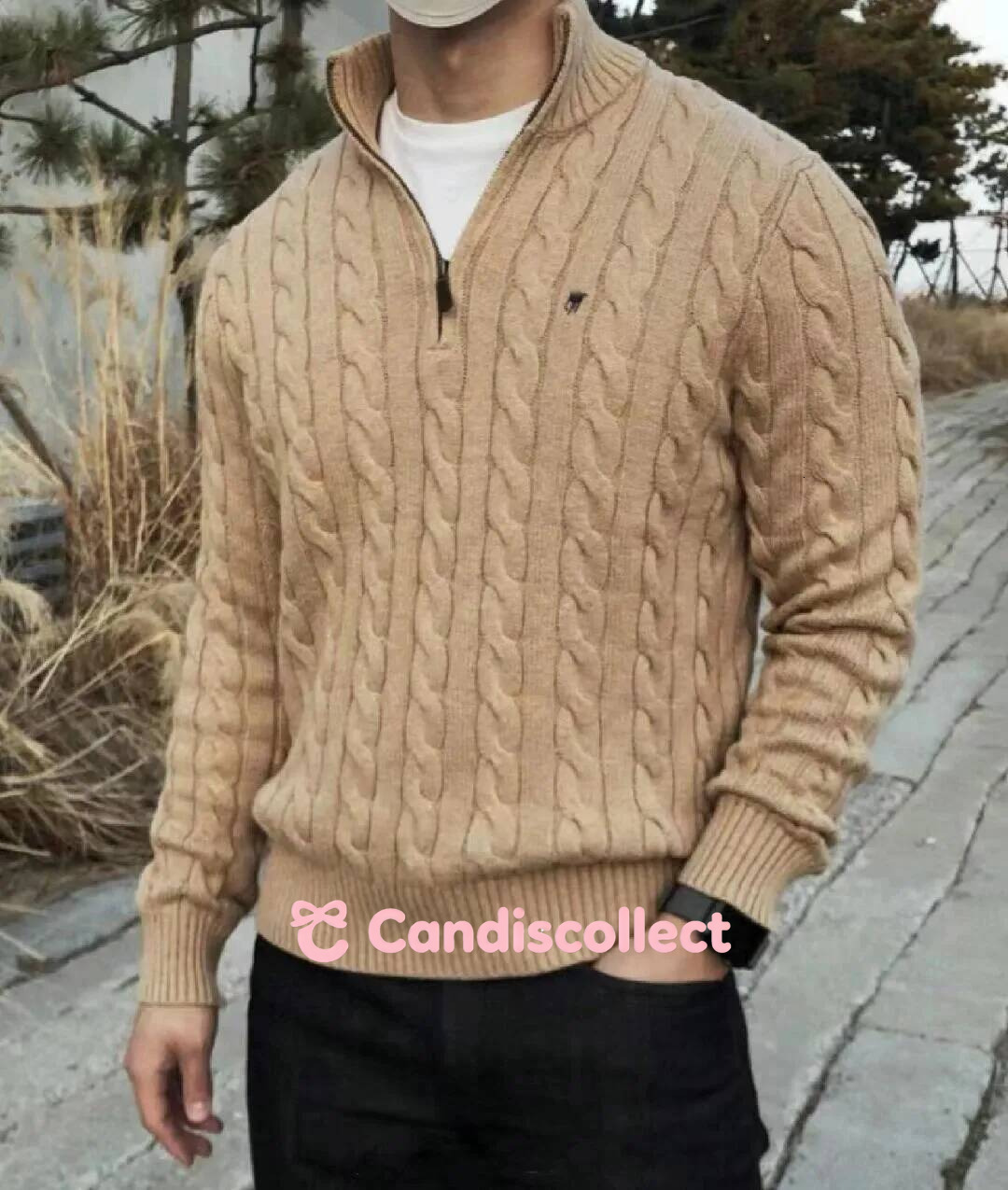 polo Fall And Winter Knitted Sweaters For Men Designer Cable Knit Couple Stand Collar Embroidered Half Zip Womens Sweater Tops Coat polo 9ca