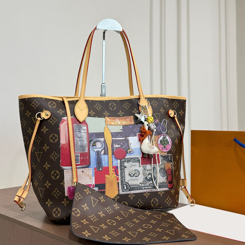 Ne ver full N F shopping package luxury brand designer Designer Bags 2026 Trends Vintage denim print shoulder handbags leather crossbody evening bag