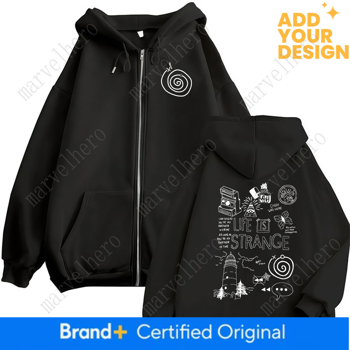 Game Life Is Strange Print Zipper Hoodie Men Women Long Sleeve Fashion Oversized Sweatshirt Loose Pullover Clothing Coats Hooded