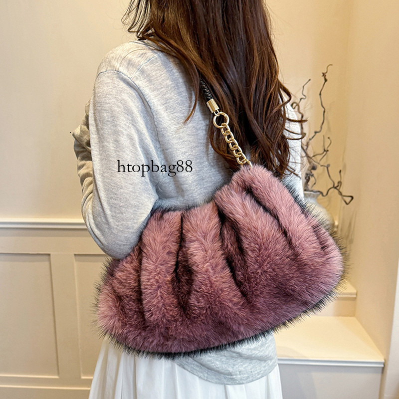 2026 Winter New Fashion Ladies Fur Shoulder Handbags Female totes Purse Luxury Bag Designer Women Bags