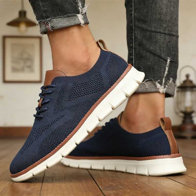 Casual Shoes New Men's Casual Sneakers Spring Summer Breathable Mesh Lightweight Soft Sole Shoes Cushioning Color Blocking Design Dress Shoe H2