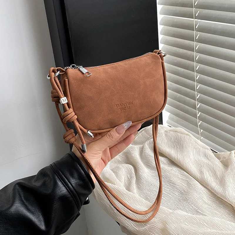 Totes Retro Suede Shoulder Bags for Women Simple Solid Color Ladies Adjustable Crossbody Bag Lightweight Portable Female Phone Clutch X261016