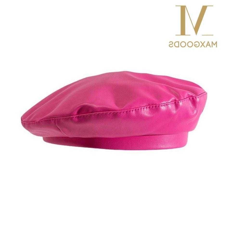 PU Temperament Leather Pearl Bow Beret Korean Style Solid Color Octagonal Hat Retro Design British Style Artist Hat Outdoor Wear S261016ZJS7