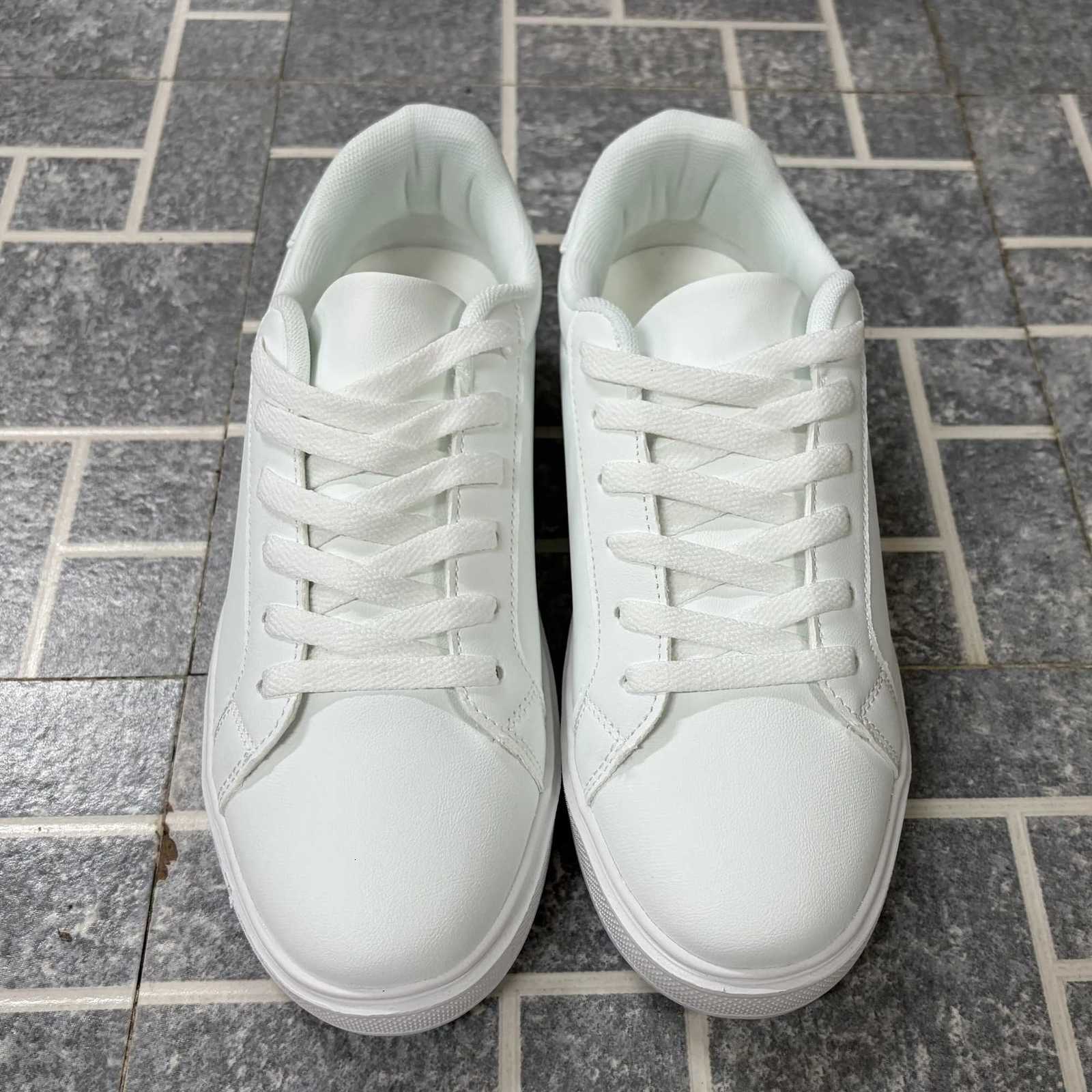 Casual Shoes Classic Men's Sneakers Casual Shoes Soft Women Shoes Comfortable Casual PU Leather Shoes for Men Autumn Solid White Men Sneakers H