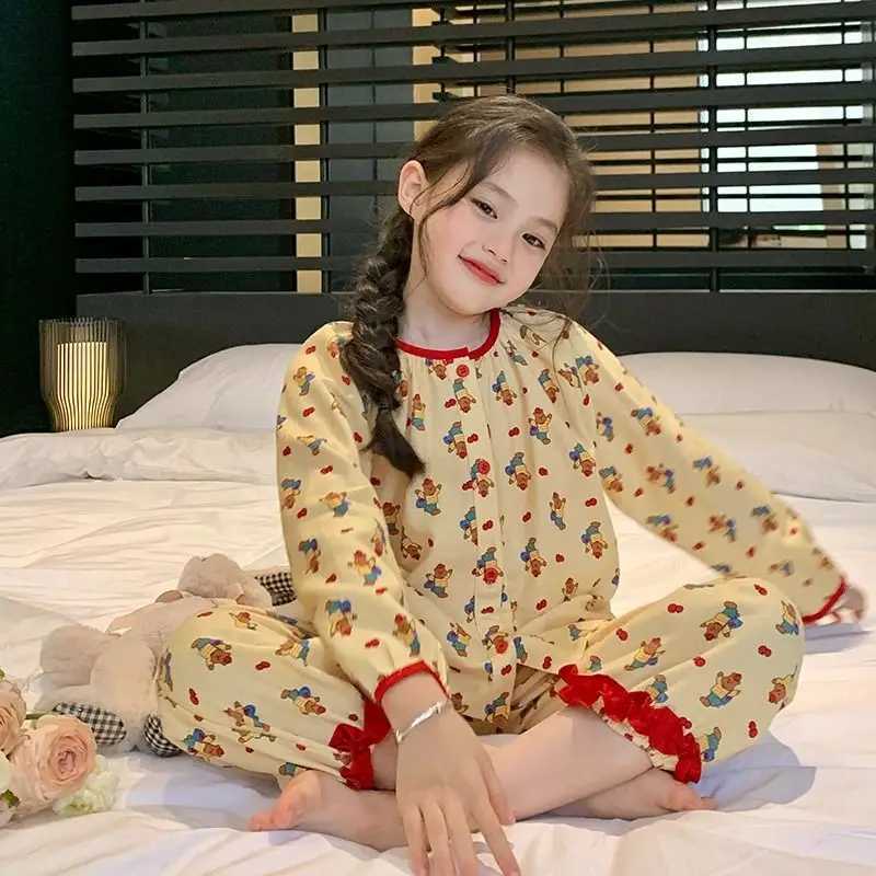 Pajamas Kids Country Garden Hewear Set Cartoon Long Sle Pajamas for Toddler Soft Cotton Spwear for Children Spring Autumn WearW261019