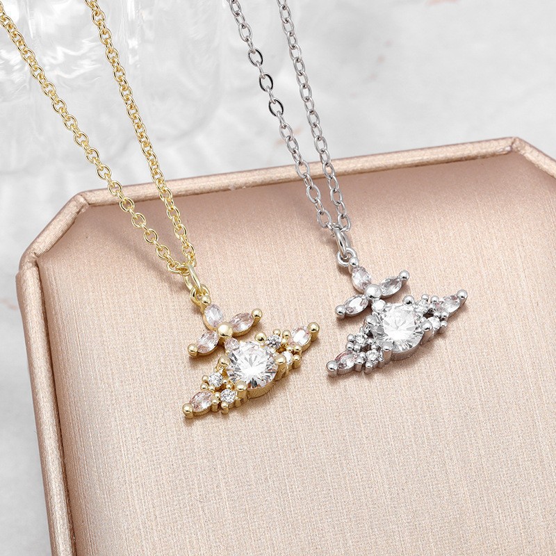 Fashion Designer Plated Gold And Silver Zircon Flower Pendant A Light Luxury Fashion Gift Suitable For Womens Daily Commuting Exquisitely Matched Wi