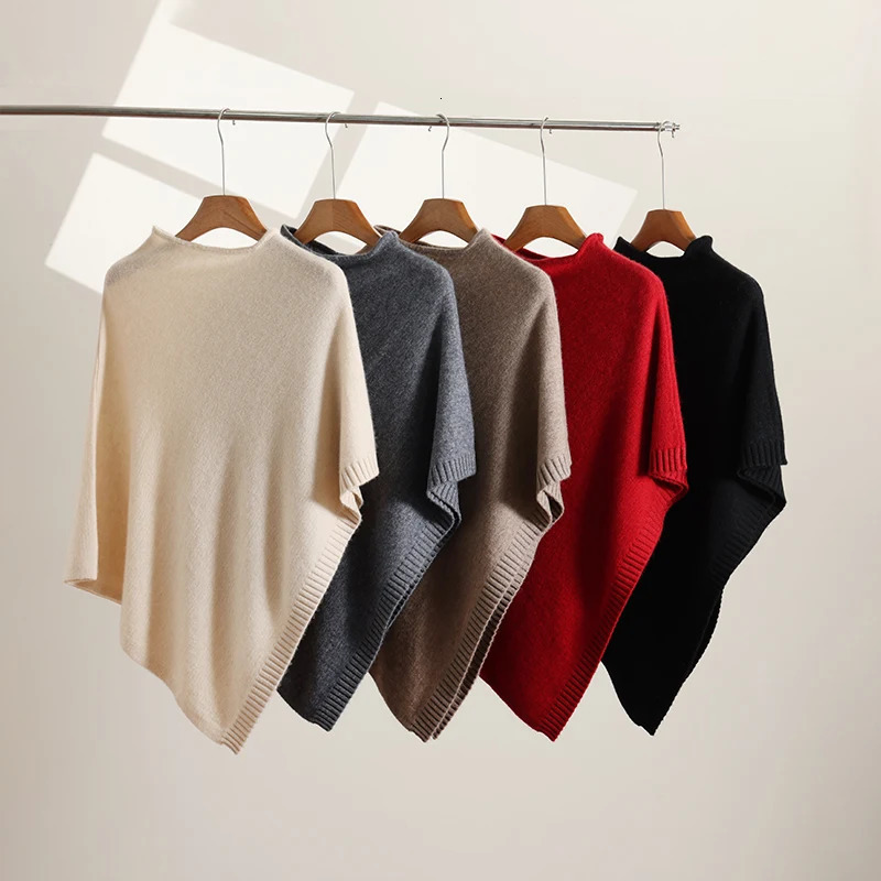 High quality cashmere shawl women autumn winter warm fitting head and shoulders knitted cape loose cloak for outerwear 261015
