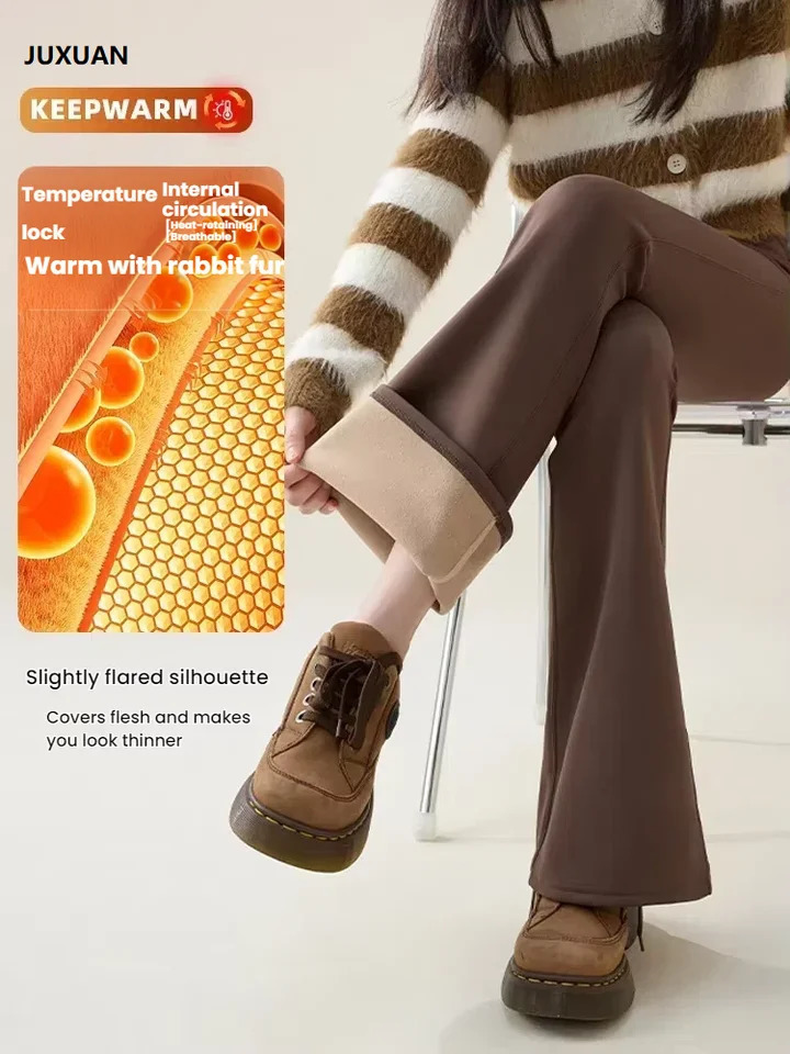 High Waist Flare Leggings Women Winter Fleece Lined Tummy Control Butt Lift Yoga Pants Stretchy Casual Bootcut Palazzo Trousers 261015