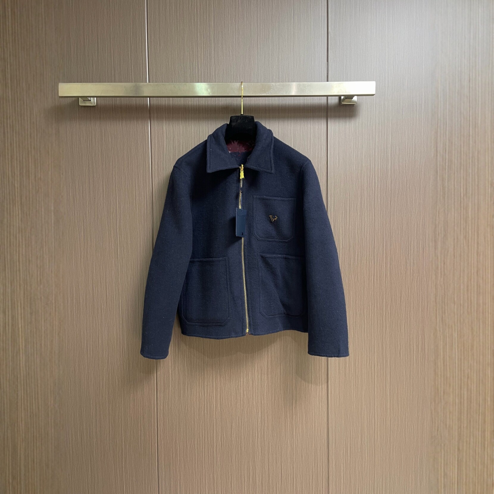 Designer New Double-Faced Wool Lapel Zipper Jacket For Men, Solid Color Workwear Casual Business Top 9ebf