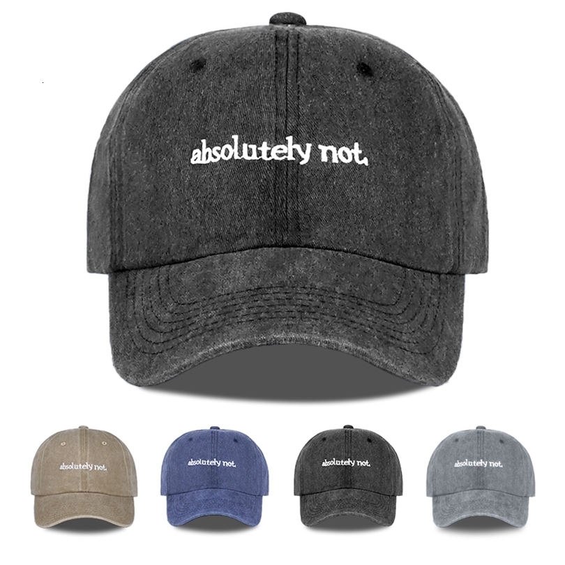 MLFO Absolutely Not Embroidered Washed Baseball Cap Lightweight Breathable and AdjustableUnisex Casual Fashionable Hat 261012