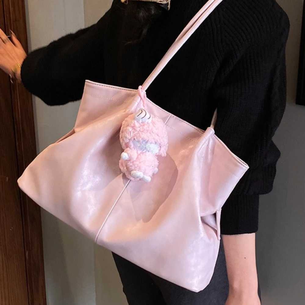 Shoulder Bags Retro Suede Matte Texture Tote Bag Women's Large Capacity Commuter Single Shoulder Armpit Bag Spring Summer New Style Handbag X26