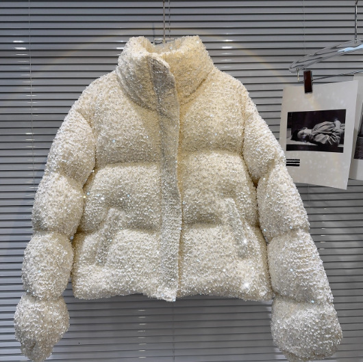 Luxury Designer 2026 Winter New Style Sweet And Cool Sequined Puffer Jacket For Women