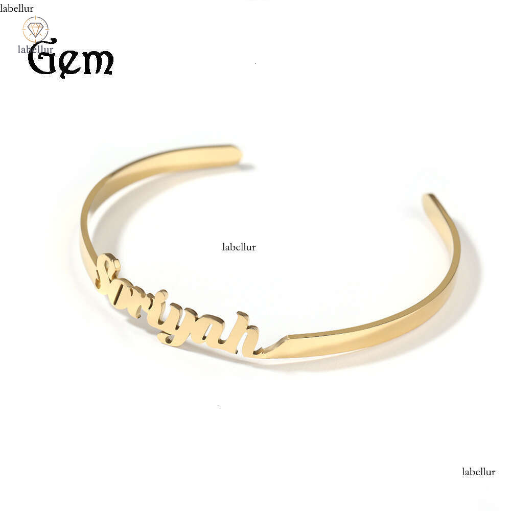 New Style Personalized Creative DIY 925 Sterling Silver 18K Gold Cut Letter Bracelet Moissanite Jewelry Fashion Girls' Jewelry Wholesale Trend