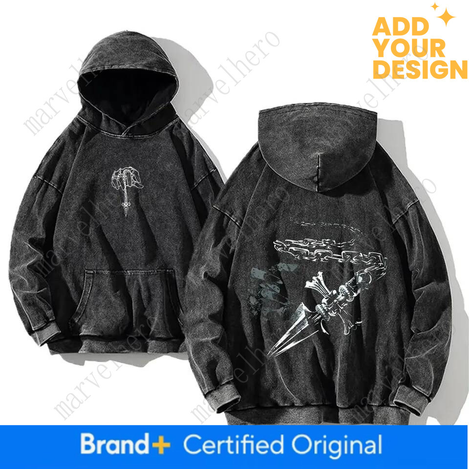 Anime X Hunter Washed Manga Printed Hoodies For Men Harajuku Pullover Contains Sweatshirts Clothing