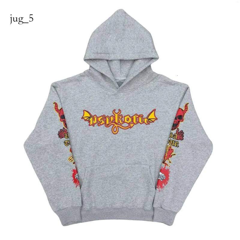 Men's Hoodies Men 2026 OsamaSon FlexMusix Skull Grey USA Tour Pullover Hoody Hooded Sweatshirts Velvet Cotton Thick Fleece US E217 277