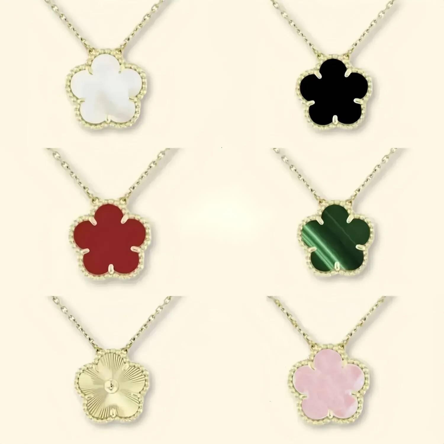 New 4 Four Pendant Necklaces Bracelet Earring Jewlery Designer For Women 18K Gold Plated Mother-of-Pearl Abalone Flower Necklace Clover Chain Gifts