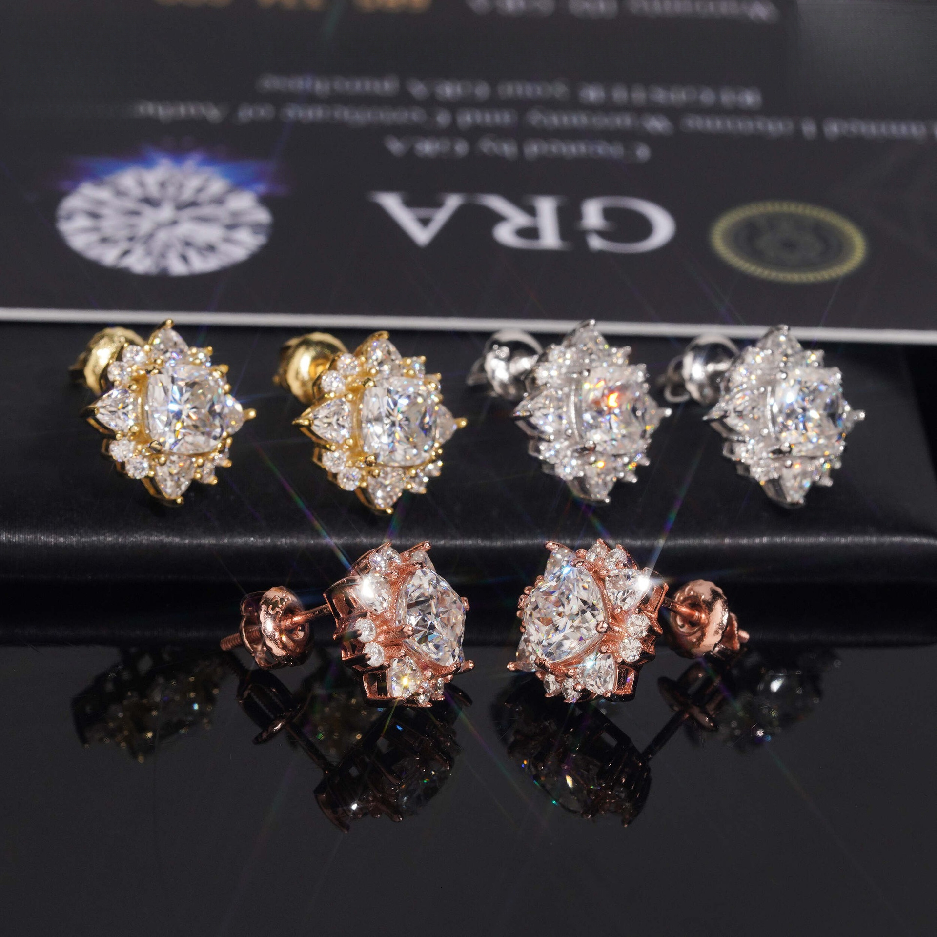 12mm Design Fashionable Stud Earrings S925 Silver Inlaid with VVS Moissanite Trendy Jewelry Direct Supply