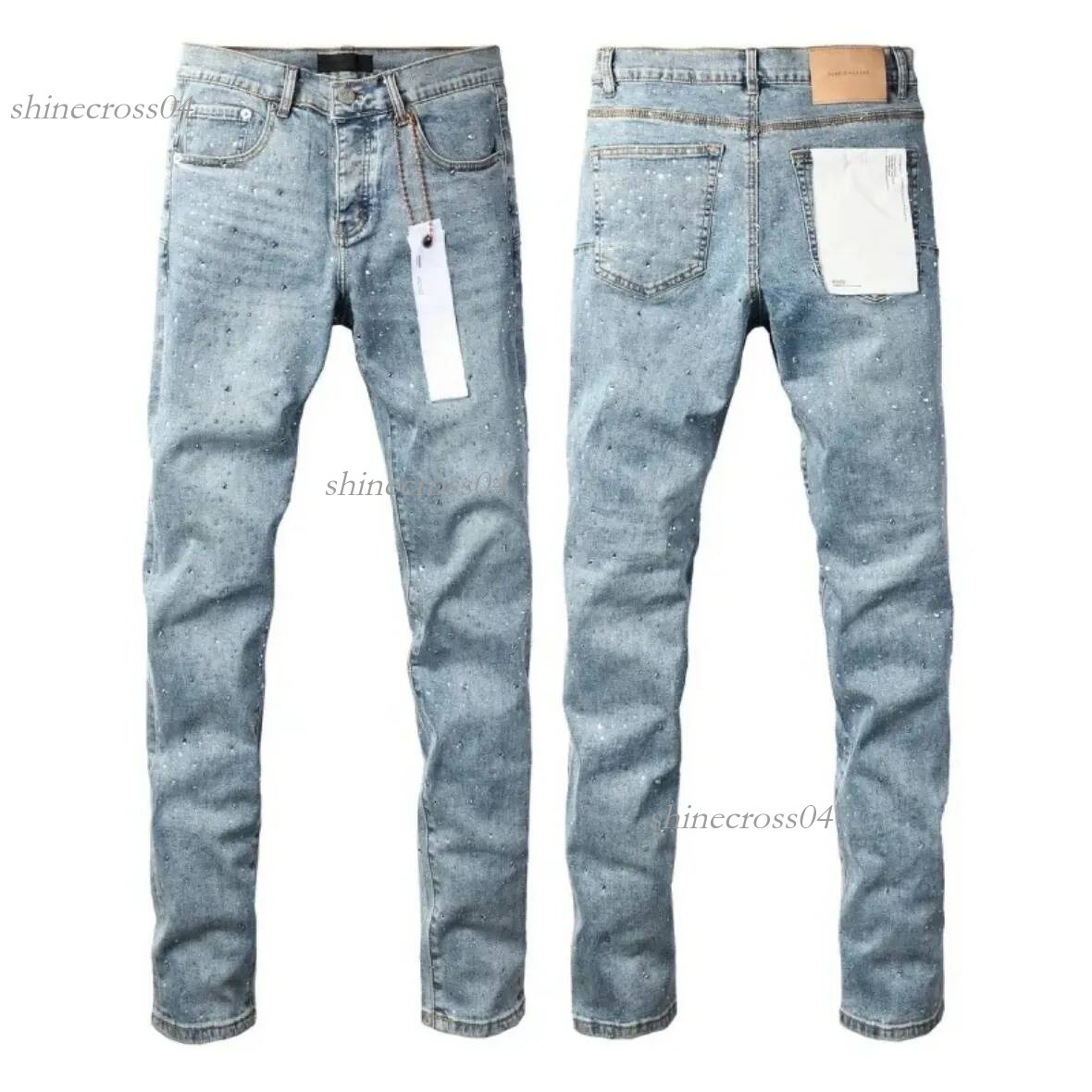 purple Mens Pants Men Jeans Trend Distressed Black Ripped Man Jean Biker Slim Fit Motorcycle Straight Pant Hip Hop Streetwear High Quality purples D