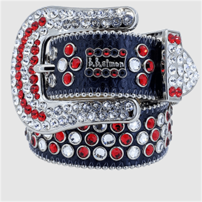 Bb Belt Womens Men Rhinestone Western Belts Bling Cowgirl Designer Diamond Studded Belts for Jeans Designer Belt