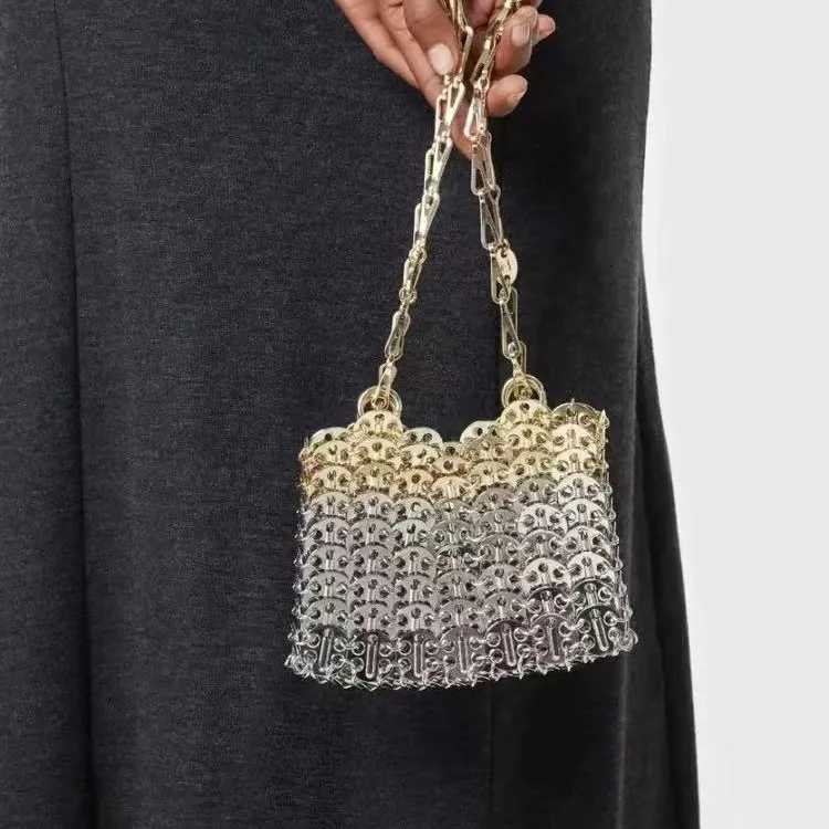 Cross Body Sequins handbag woven Evening Clutch Bags Women Top Handle knitted bag Purses And Handbags Wedding Party H261016