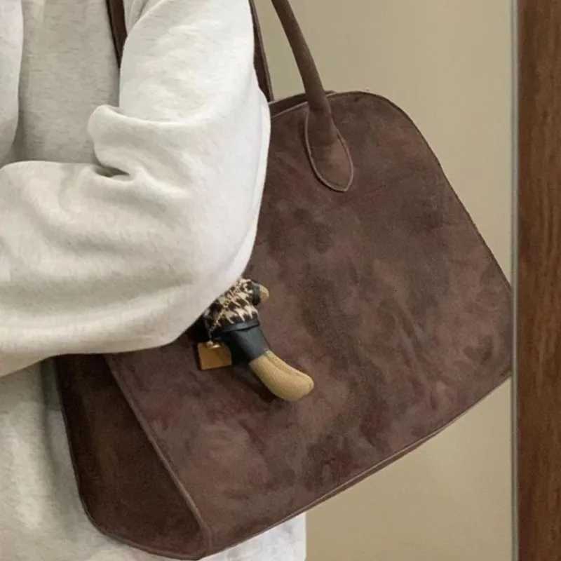 Totes JIAERDI Retro Coffee Brown Suede Tote Bag Women Wrinkle Large Capacity Shoulder Bag Ladies Casual Commute Underarm Bag 2025 New X261016