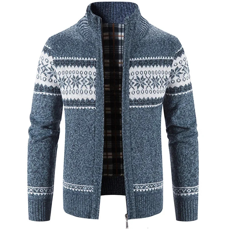 Men's Cardigan Autumn Winter Stand Collar Zipper Sweater Coat Jacket Male Clothing Cotton Thick Warm Cardigan Sweater 261015