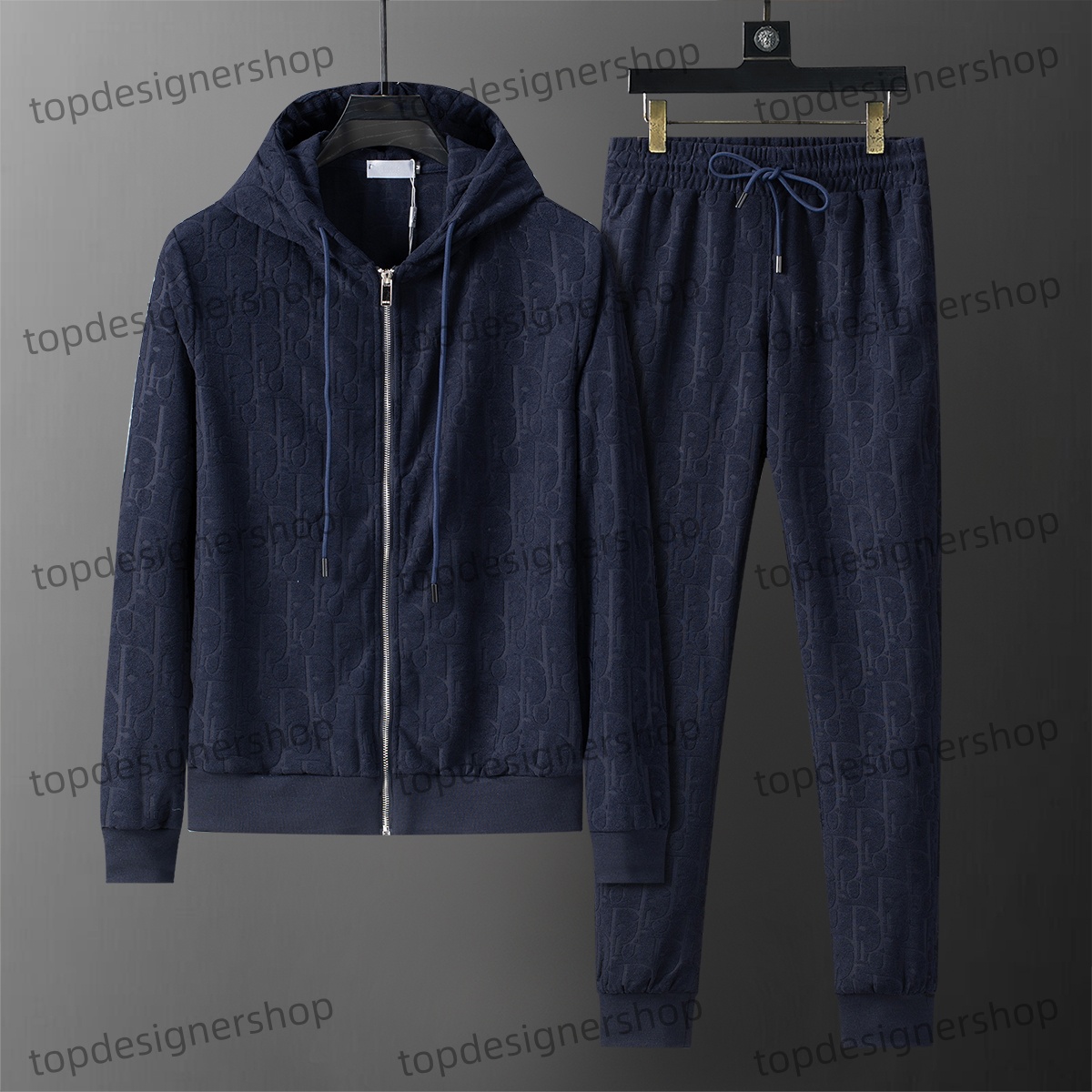 Fashion Designer Mens Jacquard Hooded Cardigan Sportswear Jogging Hoodie Jackets Casual Embroidery Autumn Jacket Hoody Pants Men Trendy Running Zip-