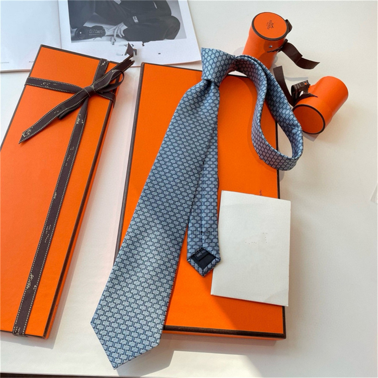 Aldult Jacquard Party Wedding Business Woven Fashion Design Hawaii Neck Ties box New Neck Ties High Quality Letter 100% Tie Silk black blue 9962