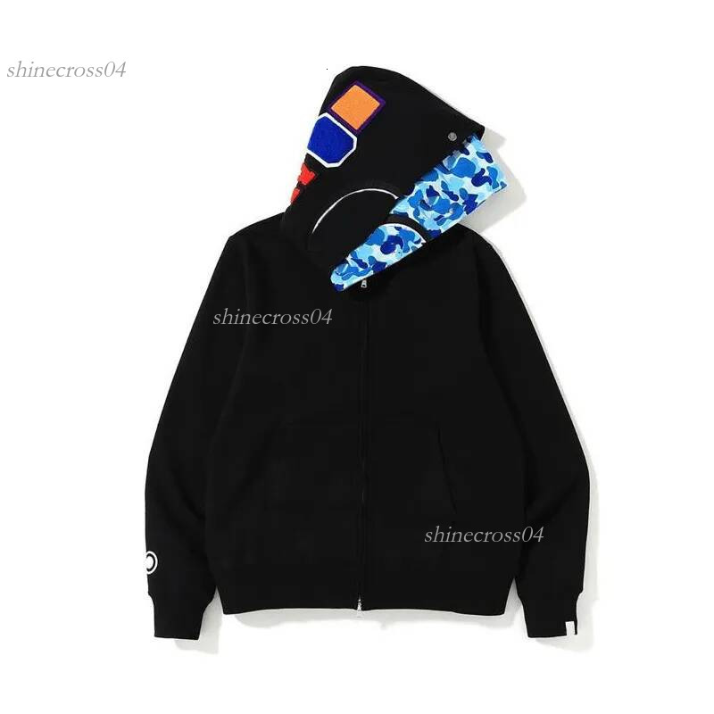 Bathing Ape Hoodie designer ape hoodie Outerwear High quality Mens Womens Fashion Full Zip Hip hop Hoodie high quality Shark jacket 401