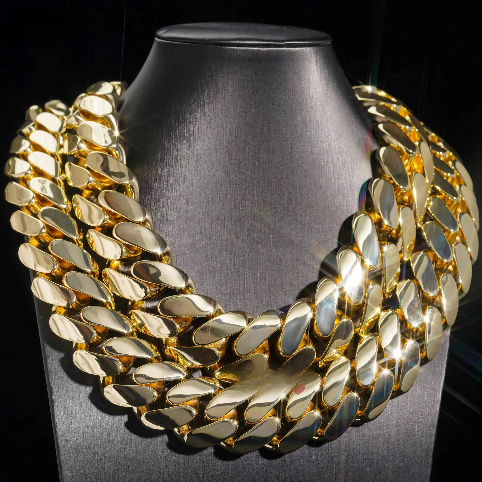 Hip Hop Jewelry Fashion Luxury and Heavy Super Big Necklace 18K Gold Plated Chain Miami Cuban Link