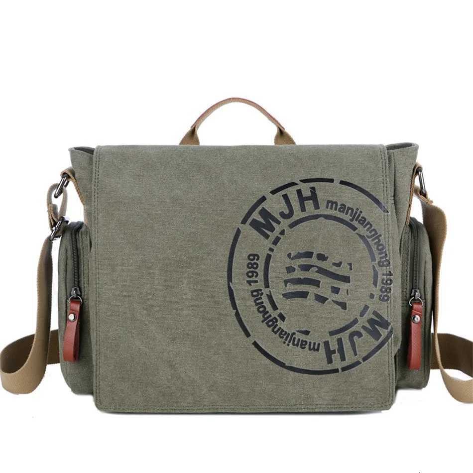 Shoulder Bags Men's Fashion Canvas Crossbody Shoulder Bag Business Travel Messenger Bags Travel Tote Briefcase Handbag Tote for Casual Use H261
