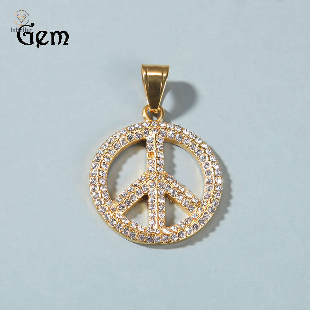 Moissanite Jewelry Hip Hop High-End Accessories Titanium Steel Inlaid Diamond Nightclub Disco Retro Personality Fashion Necklace Pendant 8