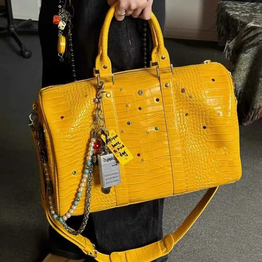 Shoulder Bags Tote Bag Women Crocodile Grain 2026 Fashion Vintage Diamond PU High-Capacity Shoulder Bag Handbag Euro-America Style H261016