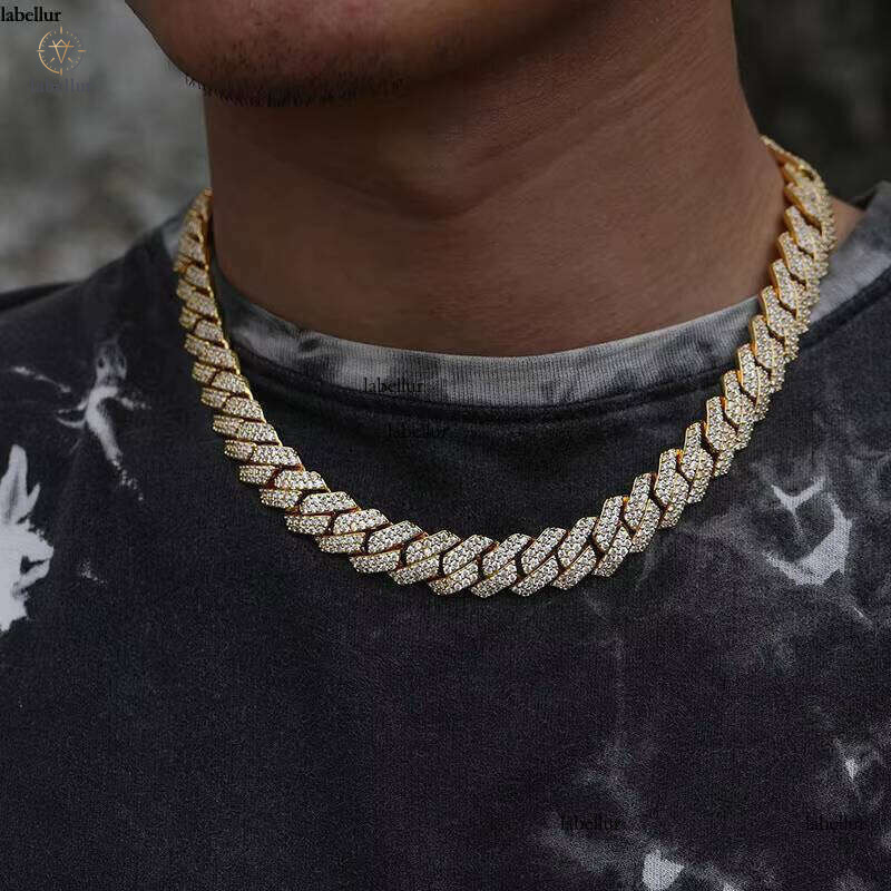 Classic necklace Cuban Chain Necklace Men's Bracelet 6mm-30mm jewlery Gold-Plated sterling silver Iced Out for women Hip-Hop Jewelry 1