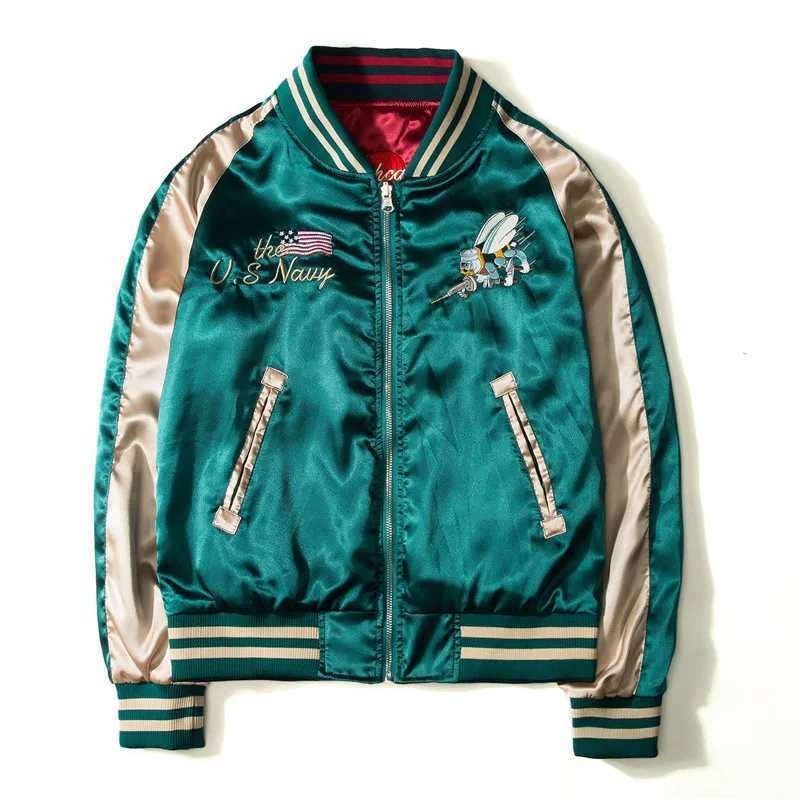 Jackets Reversible Baseball Jacket Men's Men Spring Autumn Varsity Jacket Two Wear Streetwear Embroidered Women's Coat Luxury Men Clothing