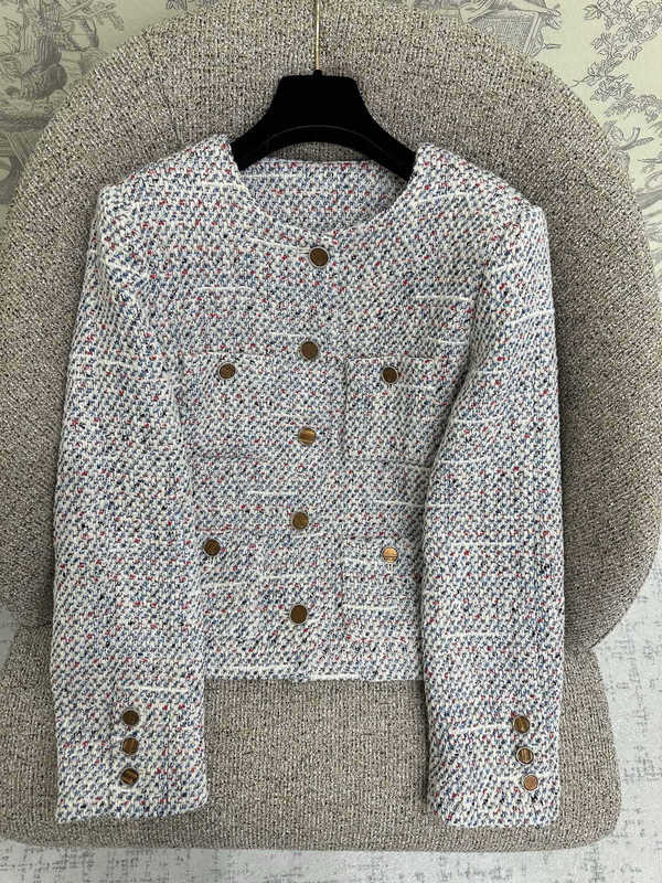 designer Womens Jackets autumn and winter new chic tweed short jacket for women featuring round neckline exuding elegant and sophisticated aura for