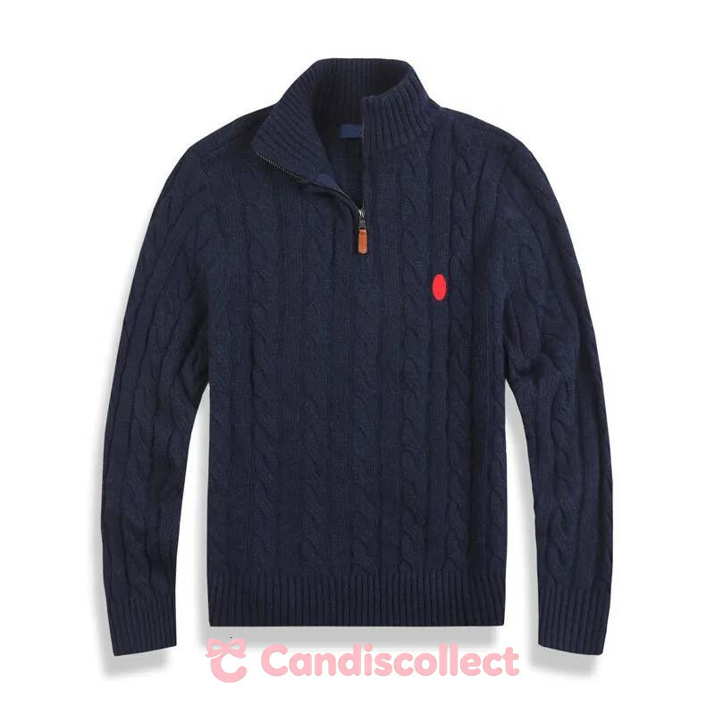 polo cardigan men designer knit Horse sweater quarter zip pull homme mens pullover half zipper luxury brand casual jumper autumn wool 232