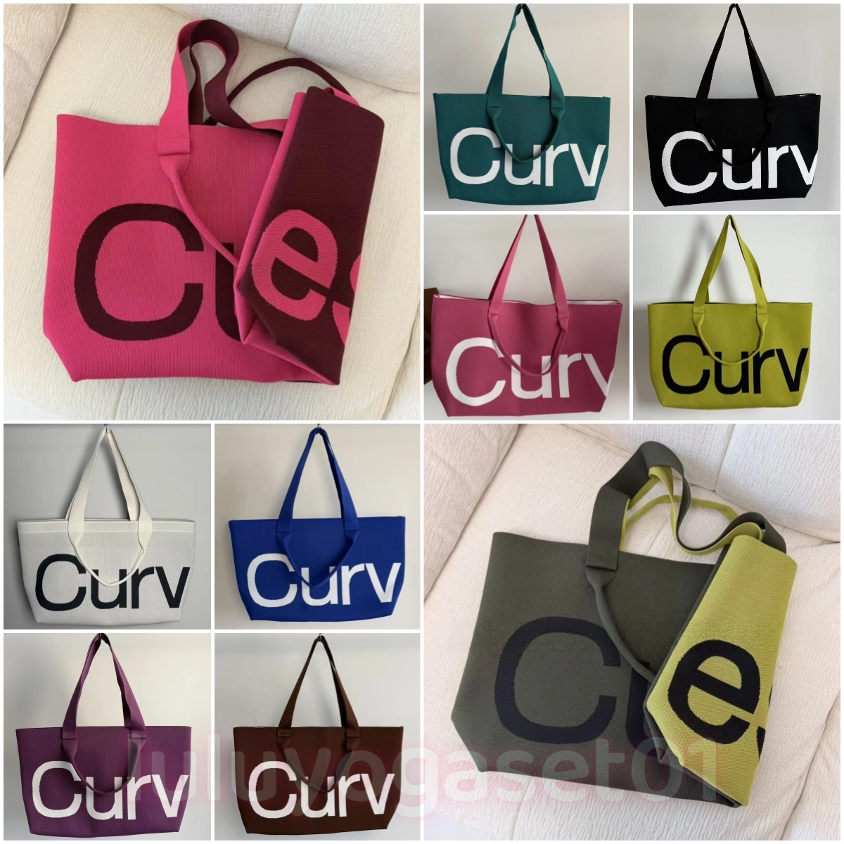 Elegant shoulder curve tote bag 2026 trends luxury beach bags womens curved letter canvas 60CM bolsa designer handbag casual travel