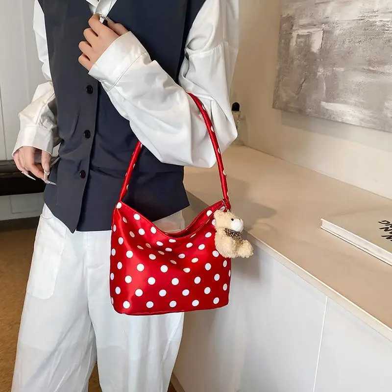 Evening Bags .Hot Sale.Oxford Cloth Shoulder Bag Polka Dot Large Capacity Tote Bag Lightweight Multi-color Handbag Women's Gift 2026 H261016