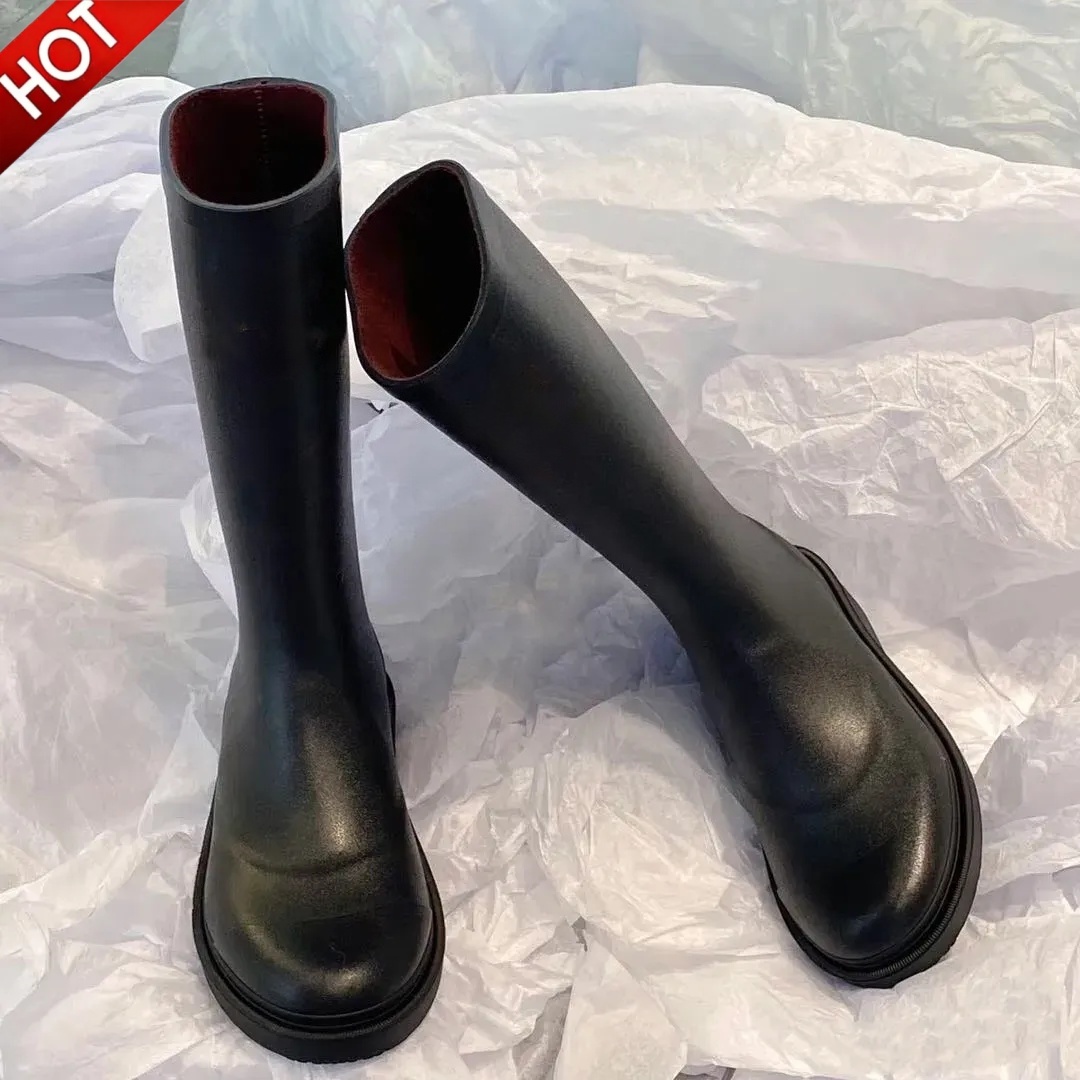French brand designer rain with heelsands thick soles ankle high qualitywinter womens rubber boots G220720upper materials size35 41