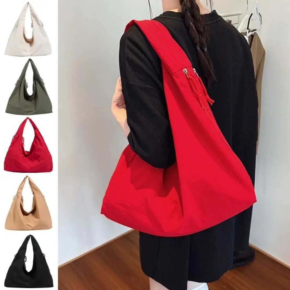 Evening Bags Nylon Shoulder Tote Bag Waterproof Solid Color Underarm Bag Large Capacity Zipper Closure Multi Pocket Handbag for Women H261016