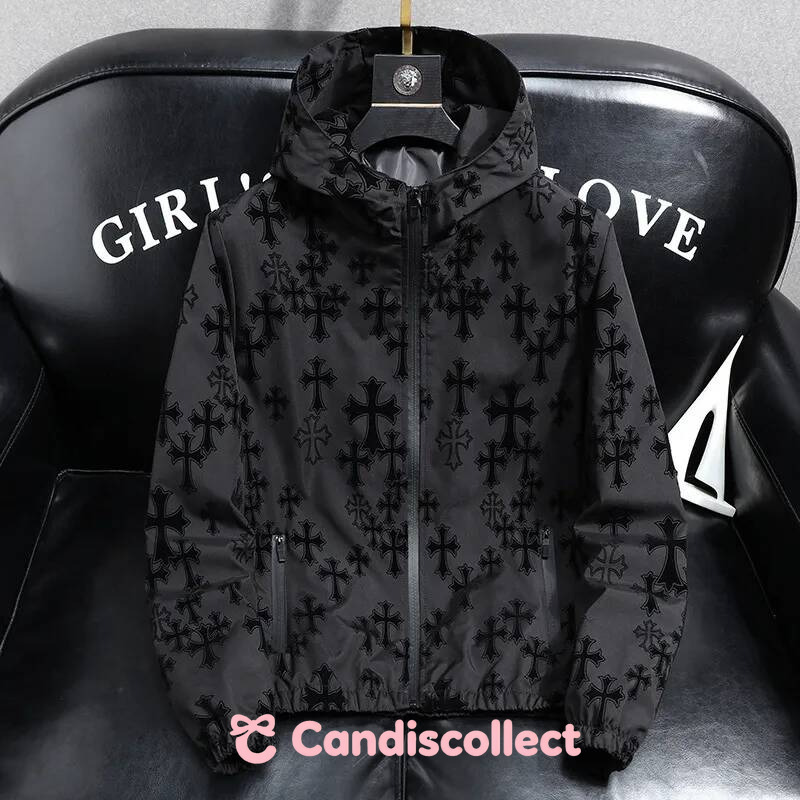 louisd Men Outerwear Coats Designer All Over Monogram Pattern Hooded Jacket Spring And Autumn Trendy Handsome Casual Windbreaker For Daily Wear edd