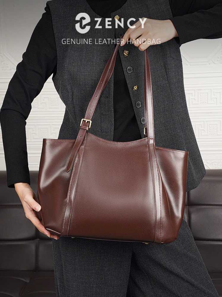 Shoulder Bags Large Capacity Work Casual Bag Women's Genuine Leather Tote Bag Minimalist Shoulder Bag Gifts for Her Everyday Handbag Zency H261