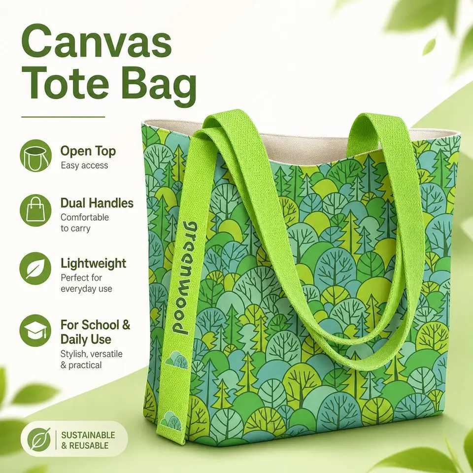 Evening Bags Fan Shaped Floral Fragments Canvas Bag Reusable Large Capacity Shoulder Bag Lightweight Wide Handles Lunch Bag Daily Commuting H261016