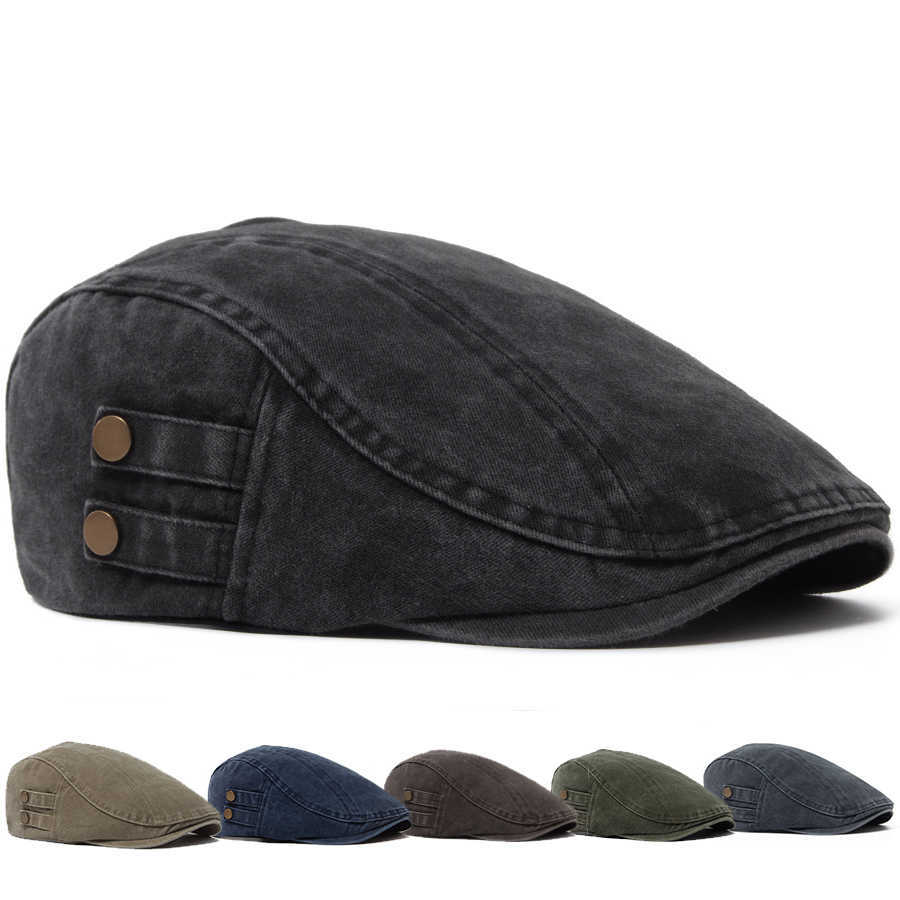 Double New Button Decorate Vintage Beret Fashion Men Women Newsboy Cap Retro Male Casual Flat Visor Hat Spring Summer For Unisex S261016K0EE