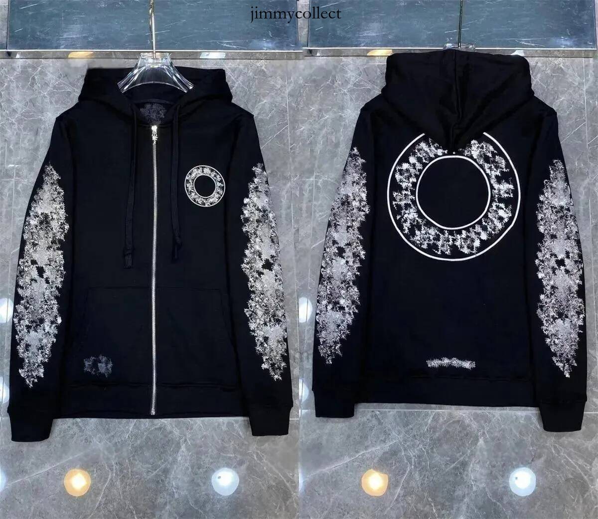 Chromelies Designer Hoodies Mens Cotton Hoody Zip Up Hoodie Long Sleeve Graphic Sweatshirt Sanskrit Letter Print Hooded Pullover Top 6c7